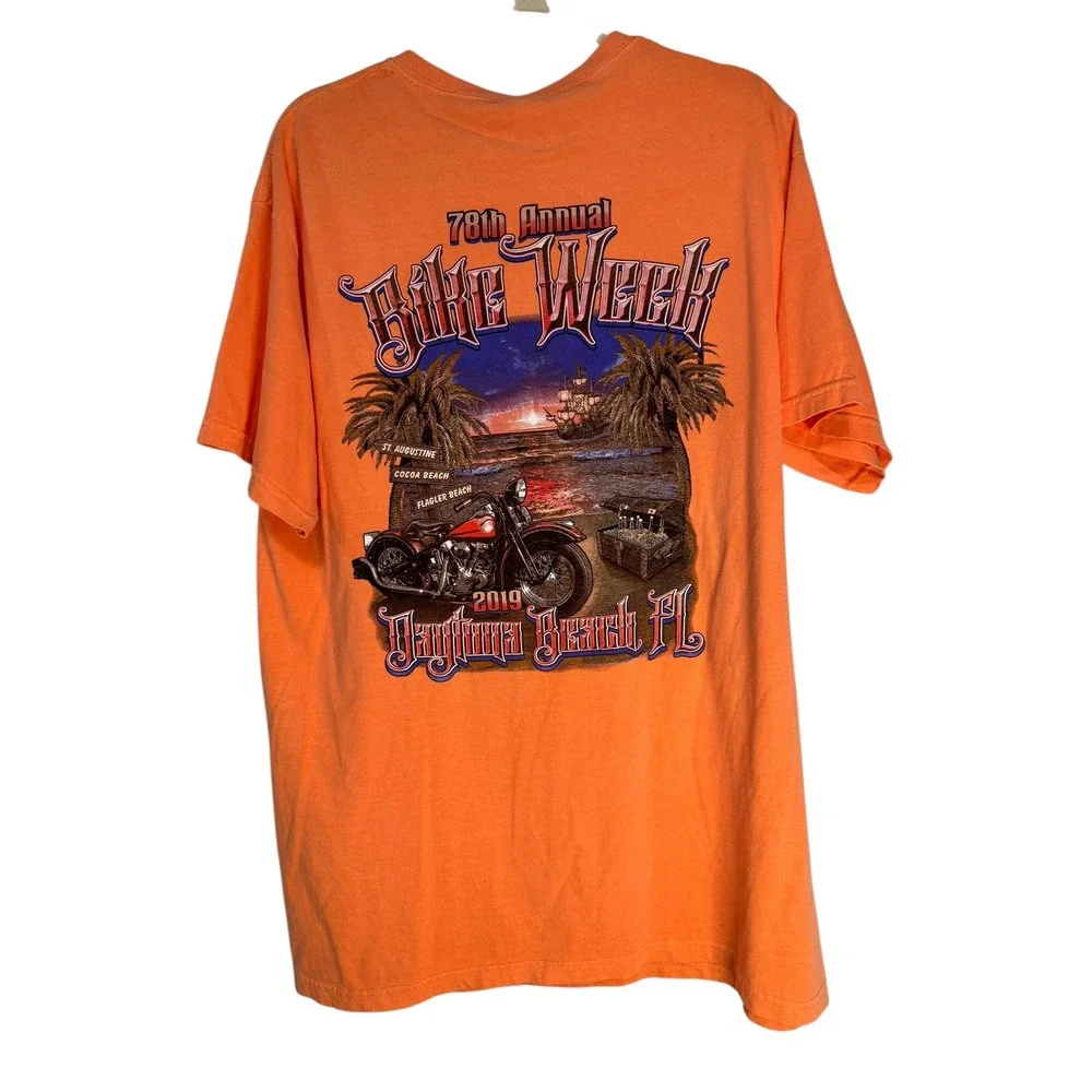 Comfort Colors 2019 Bike Week Daytona Beach FL Motorcycle T Shirt Mens XL